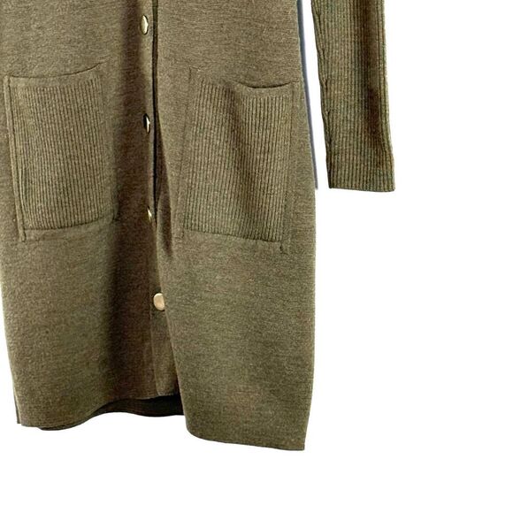 Worth Hunter Green Wool Military Style Long Button Down Cardigan - Women’s US s - Picture 4 of 9